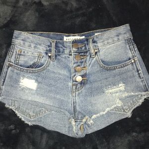 PacSun Hi-Rise Button Up Jean Shorts